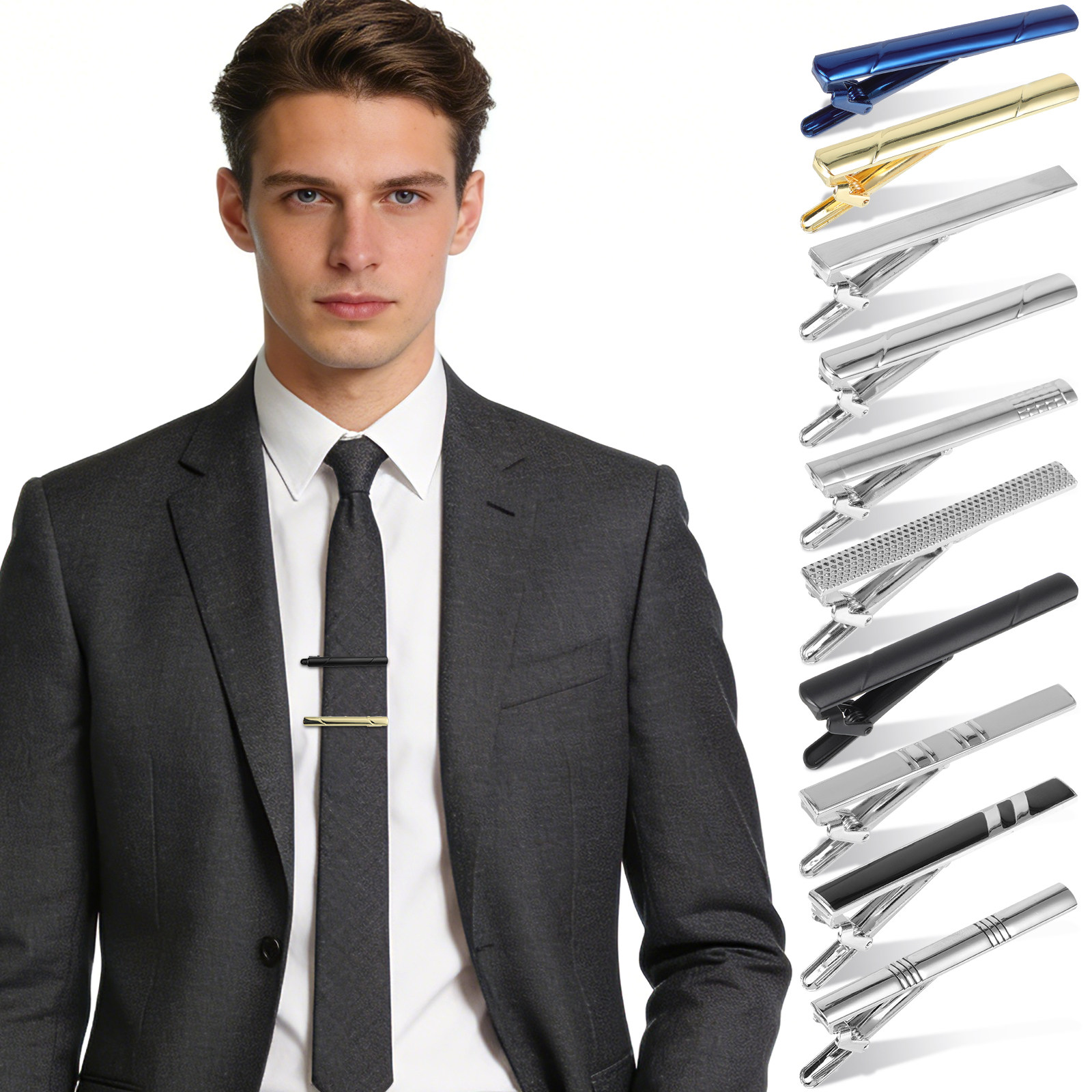 10 sztuk – zestaw klasycznych  – Tie Bar Set Gift recenzja i cena